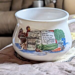 Gibson White Ceramic Mug with Farmhouse Illustration
